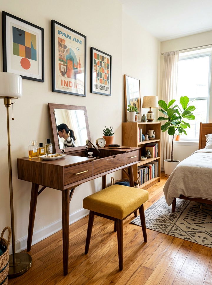 Mid Century Modern Vanity Table - 30 bedroom makeup vanities