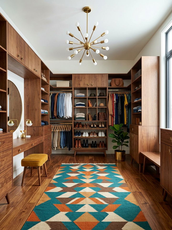 Mid Century Modern Walk In Closet - 30 bedroom walk-in closets