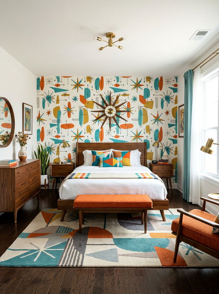 Mid Century Modern Wallpaper - 30 bedroom removable wallpapers