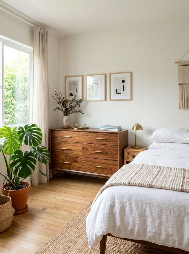 Mid Century Modern Walnut Dresser - 30 bedroom wood dressers