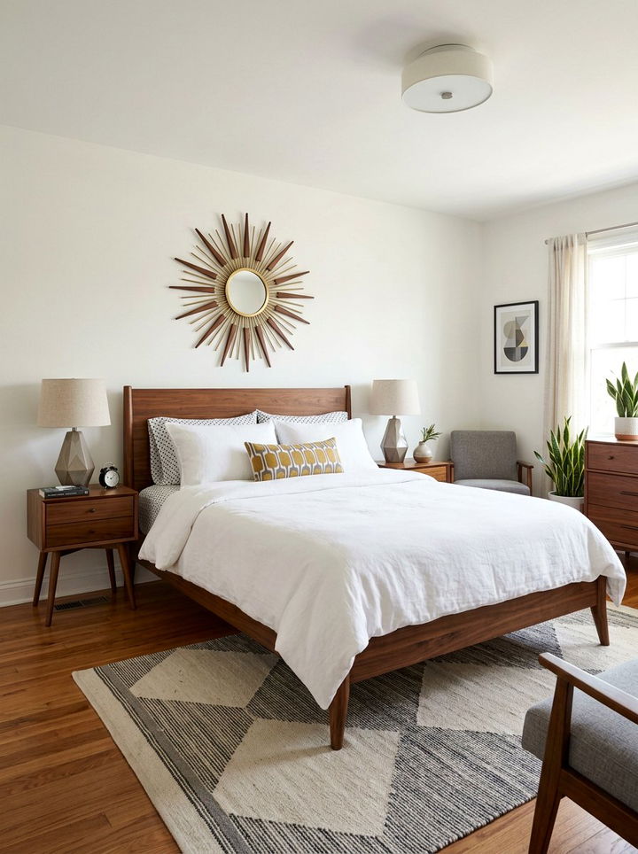 Mid Century Modern White Bedding - 30 bedroom white bedding ideas