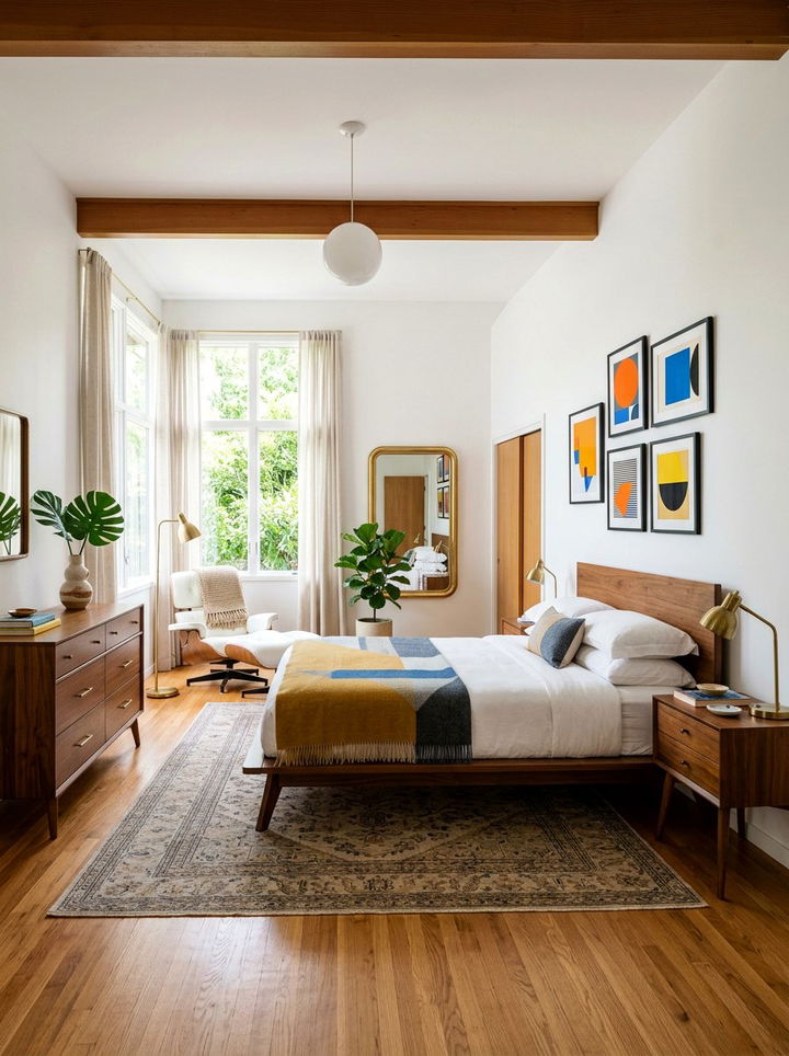 Mid Century Modern White Bedroom - 30 cool white bedroom ideas