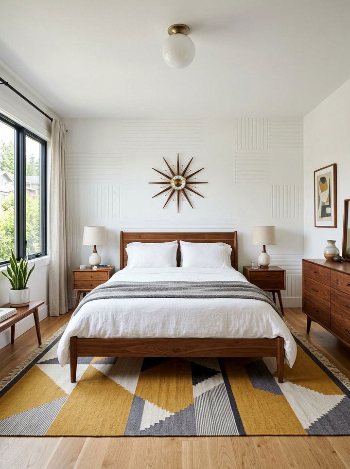 Mid Century Modern White Walls - 30 bedroom white walls