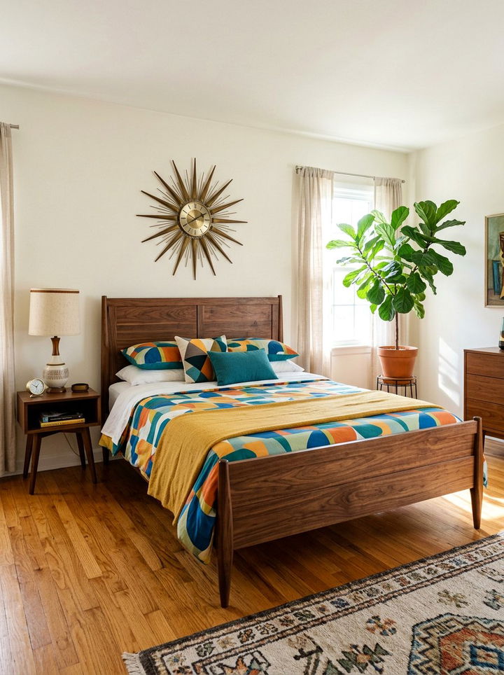 Mid Century Modern Wood Panel Bed - 30 bedroom panel beds