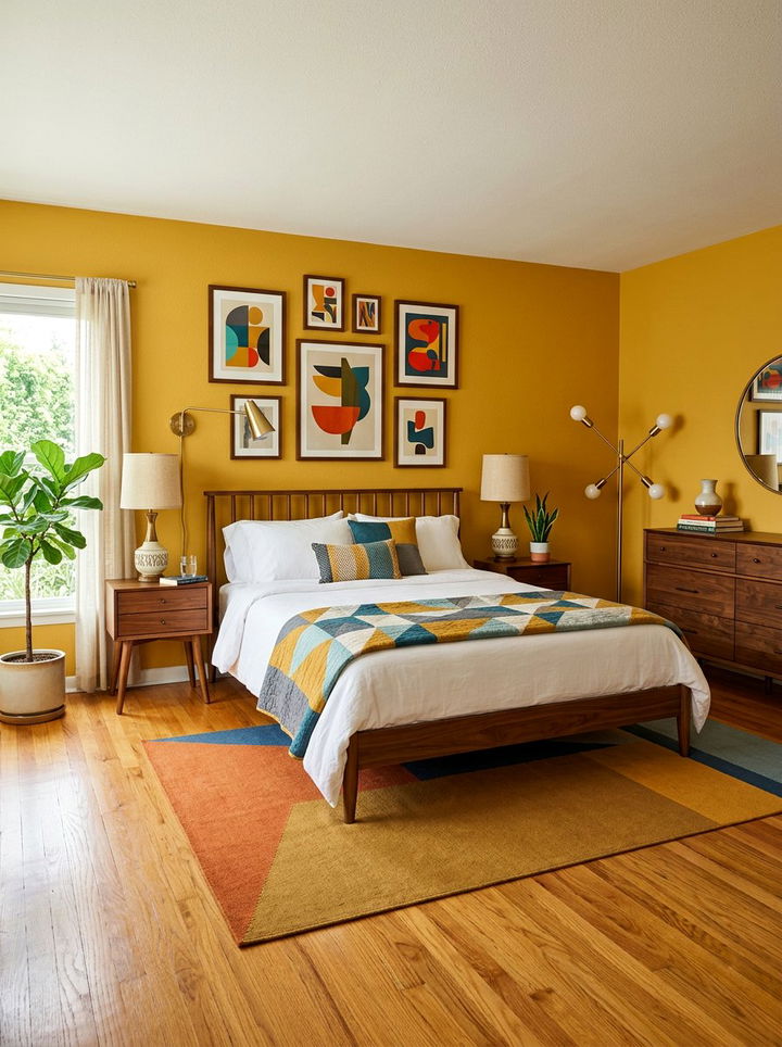 Mid Century Modern Yellow Bedroom Walls - 30 bedroom yellow walls