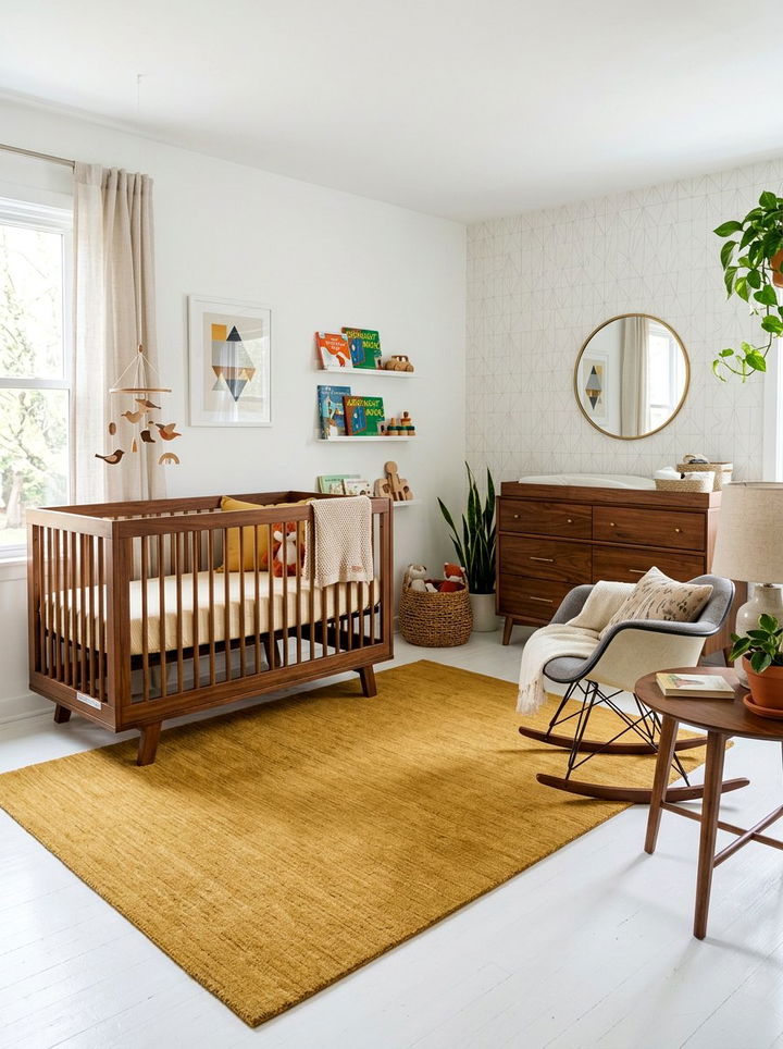 Mid Century Nursery - 30 newborn bedroom ideas