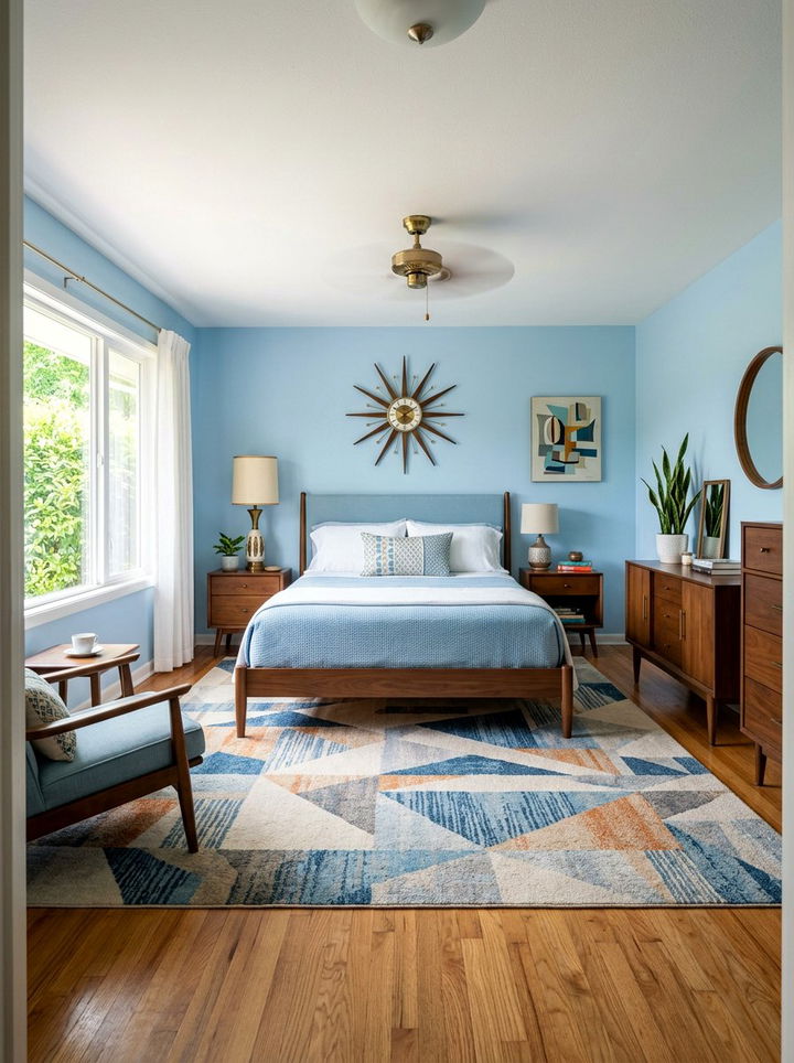 Mid Century Powder Blue Bedroom - 30 powder blue bedroom ideas