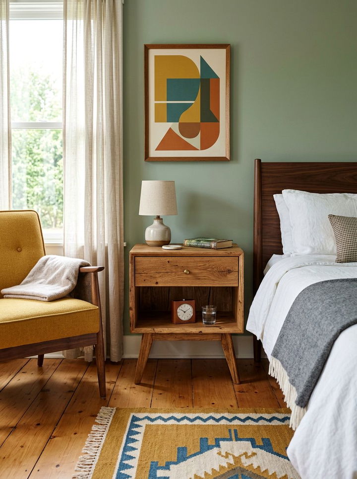 Mid Century Rustic Nightstand - 30 bedroom rustic nightstands