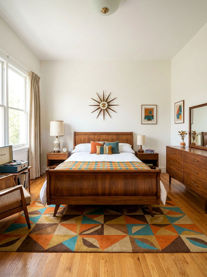 Mid Century Sleigh Bed - 30 bedroom sleigh beds