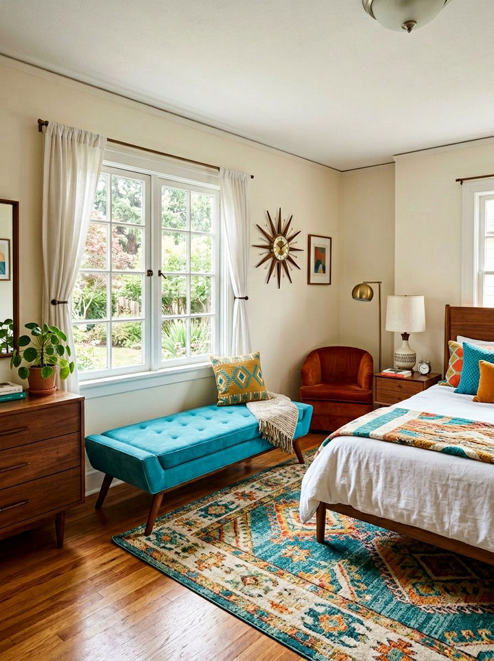 Mid Century Suede Bench - 30 suede bedroom ideas