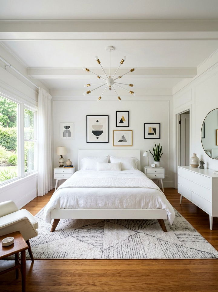 Mid Century White Bedroom - 30 all white bedroom ideas
