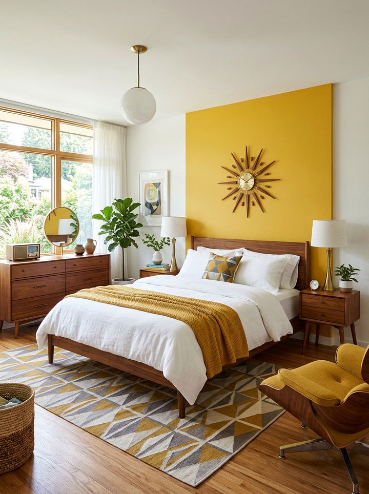 Mid Century Yellow And White Bedroom - 30 yellow and white bedroom ideas