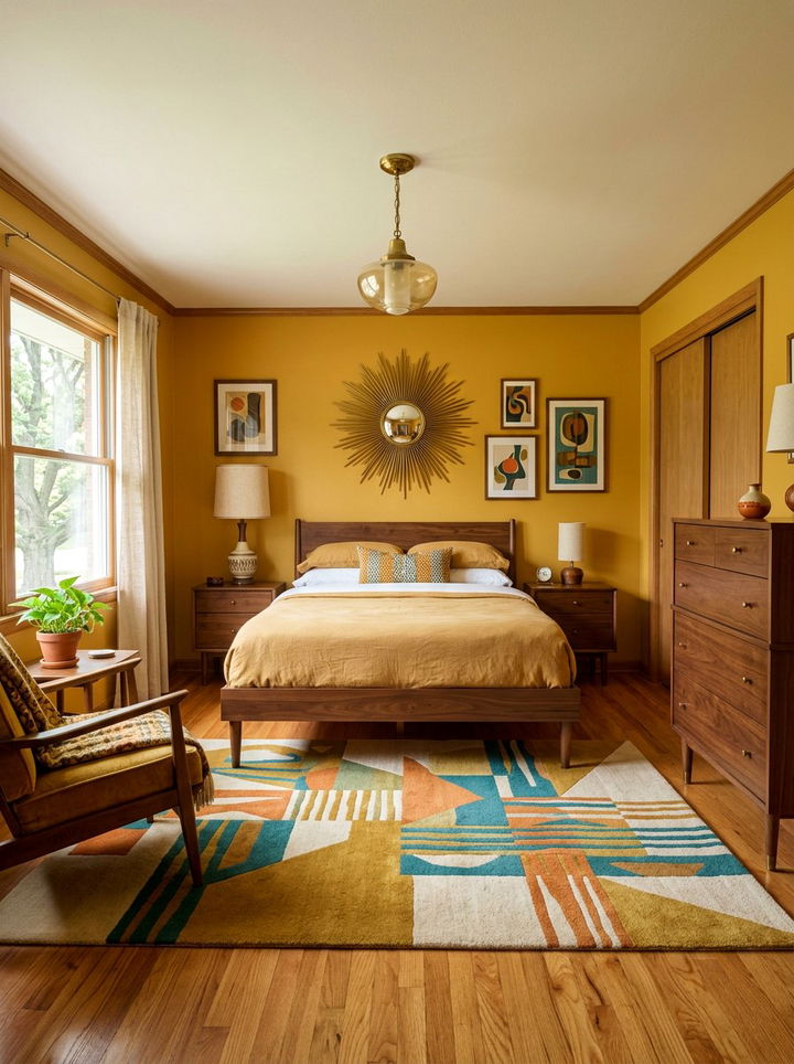 Mid Century Yellow Bedroom - 30 yellow bedroom ideas