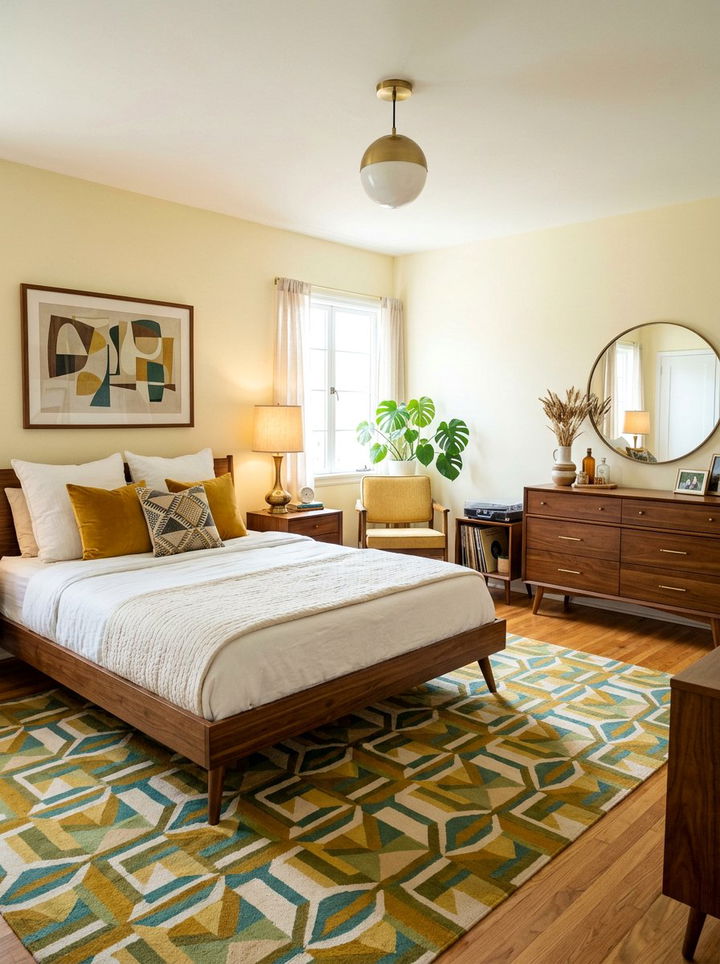 Mid Century Yellow Bedroom - 30 pale yellow bedroom ideas