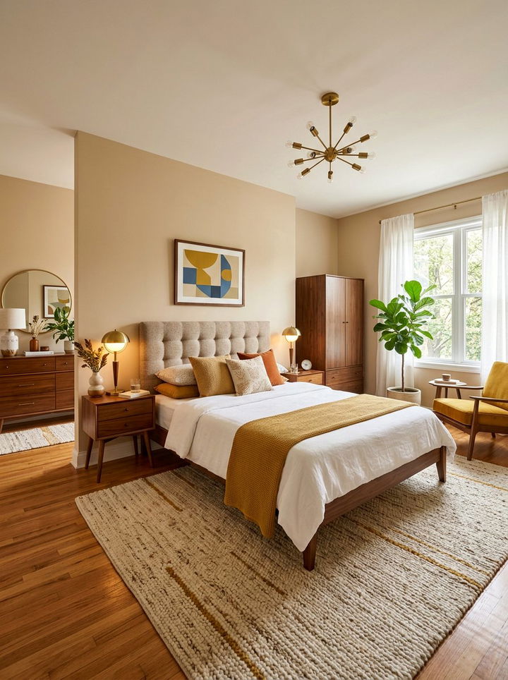 Mid century beige bedroom - 30 bedroom beige walls