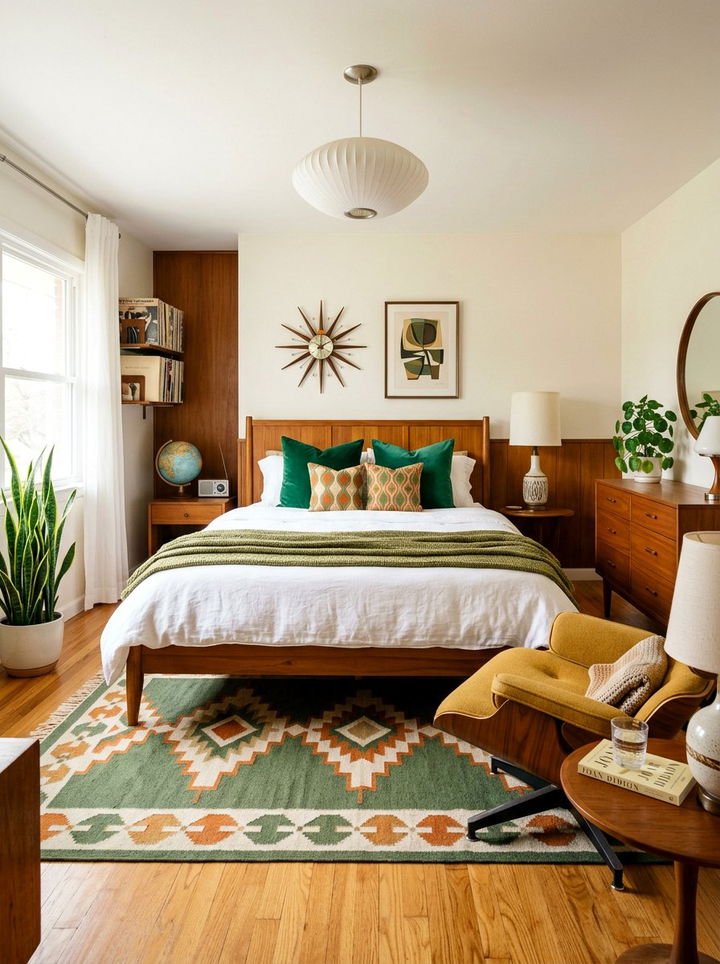Mid century green bedroom - 30 emerald green bedroom ideas