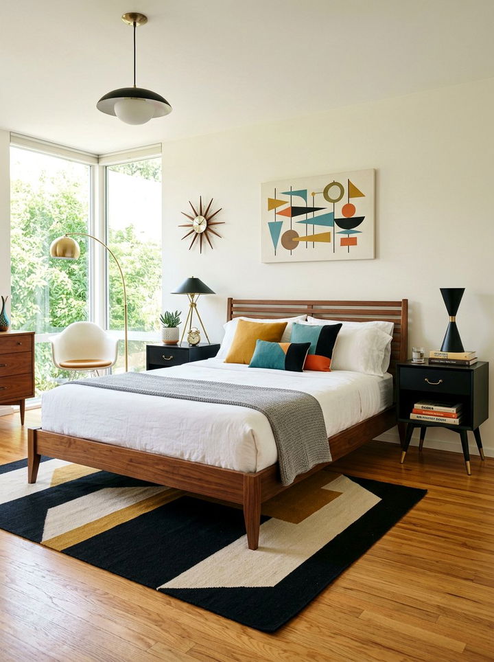 Mid century modern black nightstand bedroom - 30 bedroom black furniture ideas