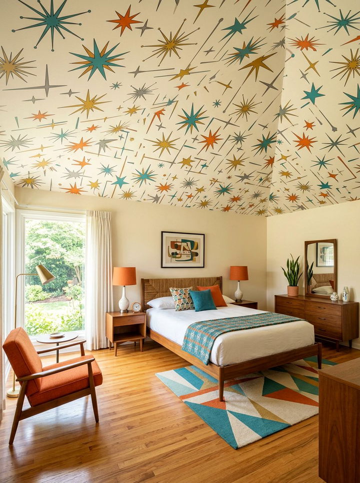 Mid century modern ceiling wallpaper - 30 bedroom ceiling wallpapers