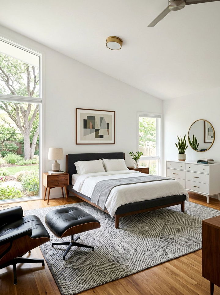 Mid century modern charcoal white bedroom - 30 charcoal and white bedroom ideas