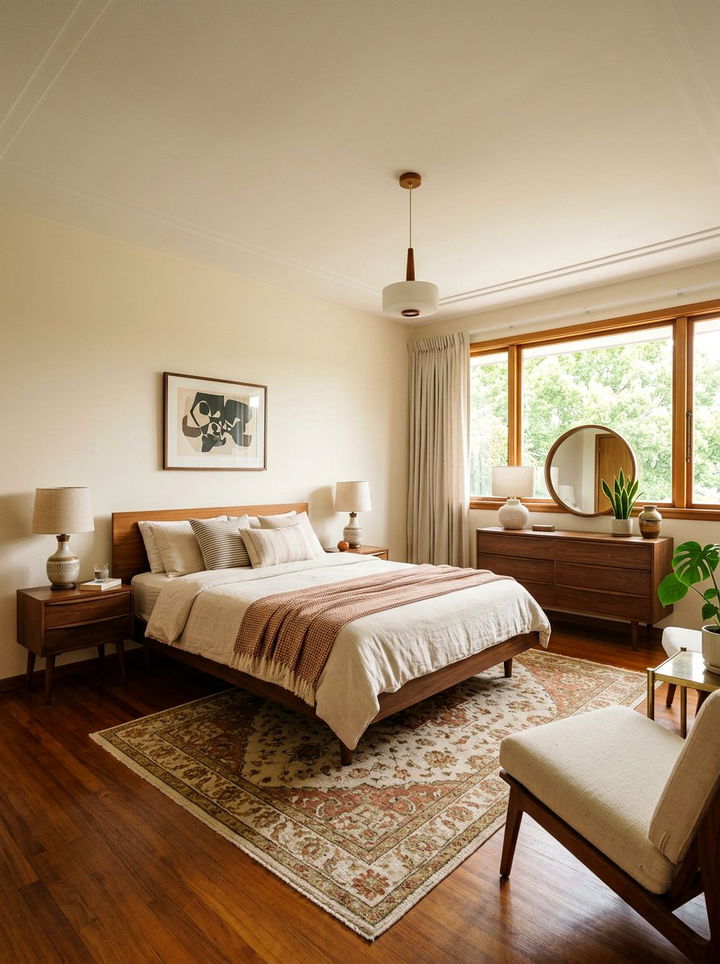 Mid century modern cream bedroom - 30 off-white bedroom ideas