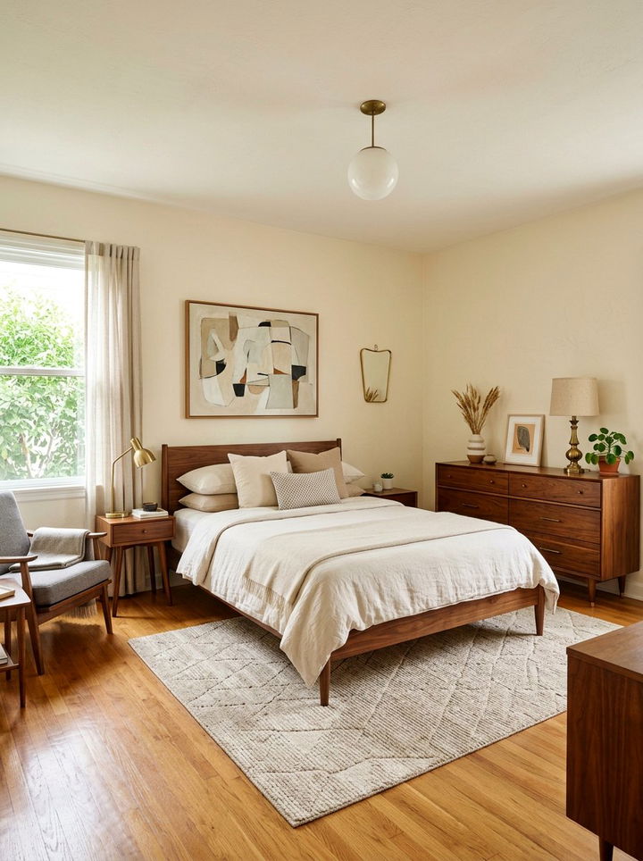 Mid century modern cream bedroom - 30 contemporary cream bedroom ideas
