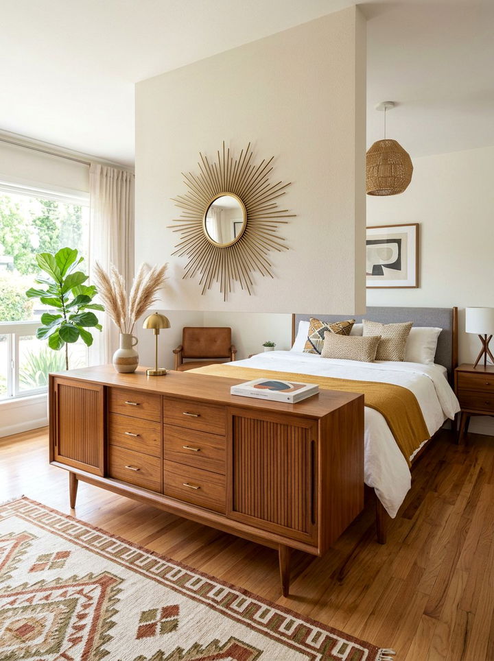 Mid century modern credenza - 30 bedroom divider ideas