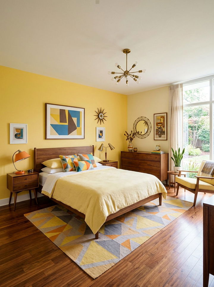 Mid century modern pastel yellow bedroom - 30 pastel yellow bedroom ideas