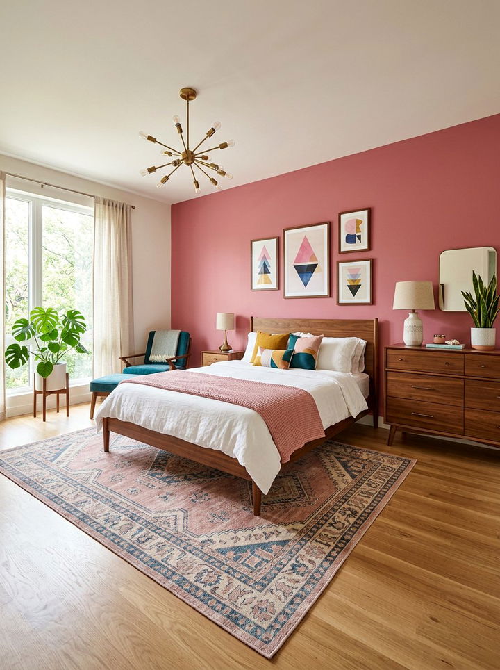Mid century modern rose pink bedroom - 30 rose pink bedroom ideas
