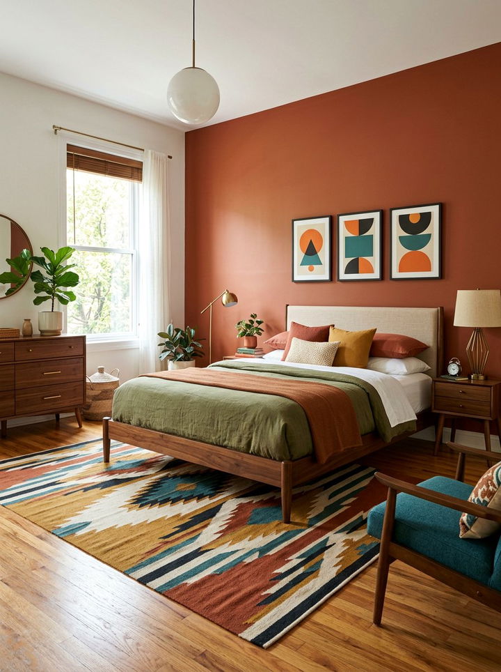 Mid century modern terracotta bedroom - 30 terracotta bedroom ideas