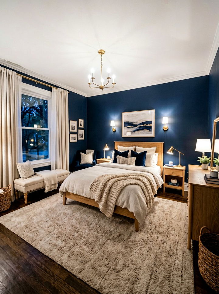 Midnight Blue And Cream Bedroom - 30 midnight blue bedroom ideas
