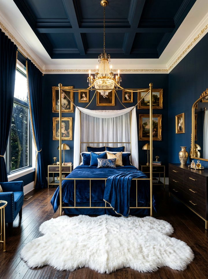 Midnight Blue And Gold Bedroom - 30 midnight blue bedroom ideas