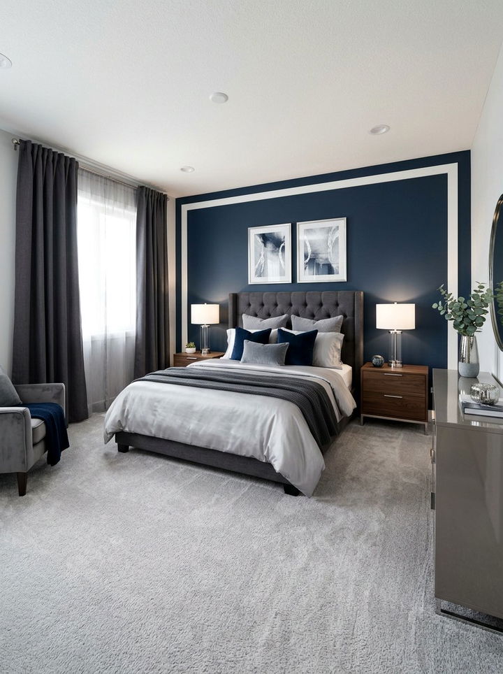 Midnight Blue And Grey Bedroom - 30 midnight blue bedroom ideas
