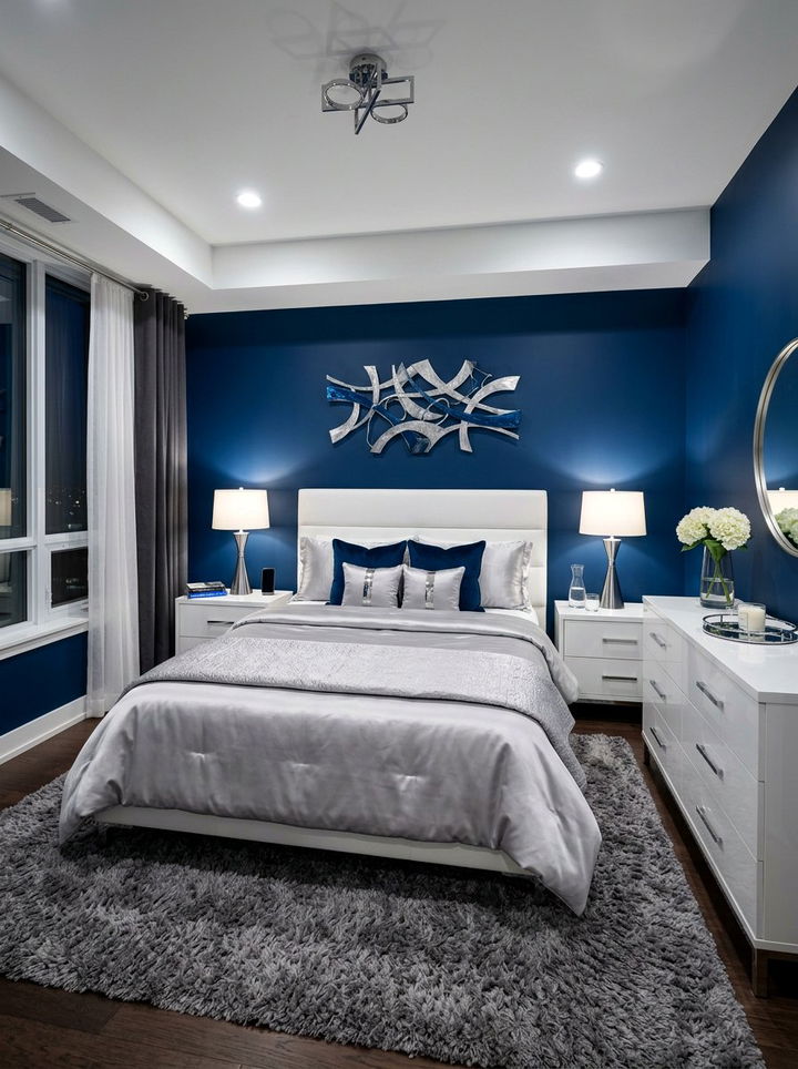 Midnight Blue And Silver Bedroom - 30 midnight blue bedroom ideas