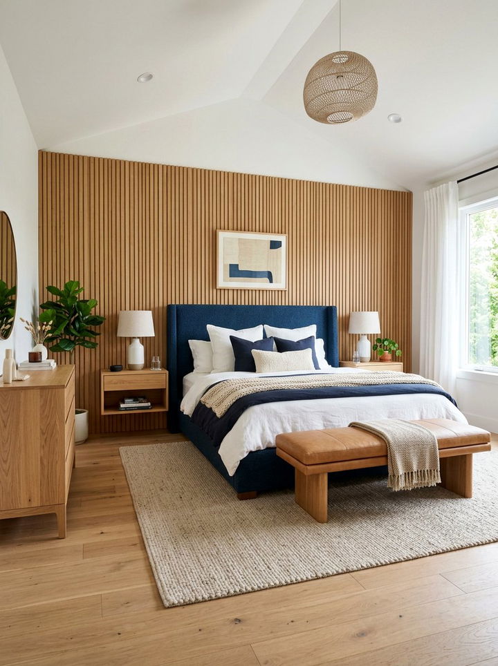 Midnight Blue And Wood Bedroom - 30 midnight blue bedroom ideas