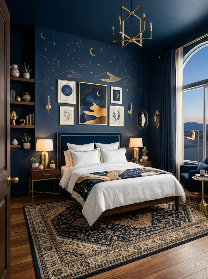 Midnight Blue Bedroom - 30 desert bedroom color ideas