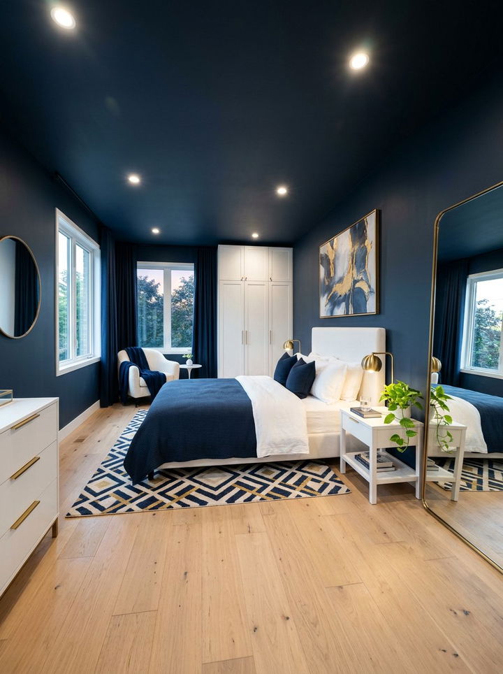 Midnight Blue Bedroom - 30 jewel tone bedroom ideas