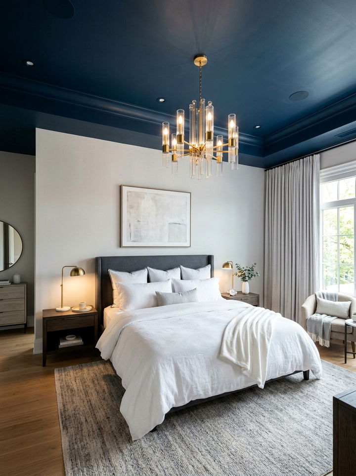 Midnight Blue Bedroom Ceiling - 30 blue bedroom ideas