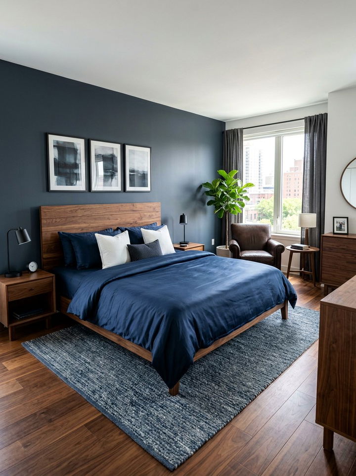 Midnight Blue Sateen Bedding - 30 bedroom blue bedding ideas