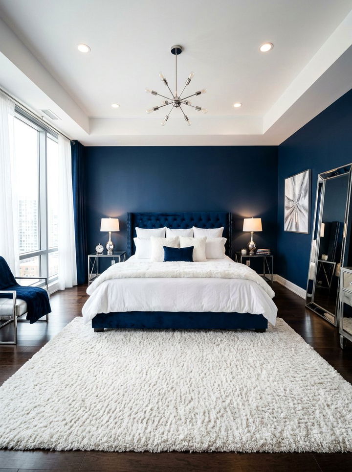 Midnight blue bedroom - 30 modern bedroom color ideas