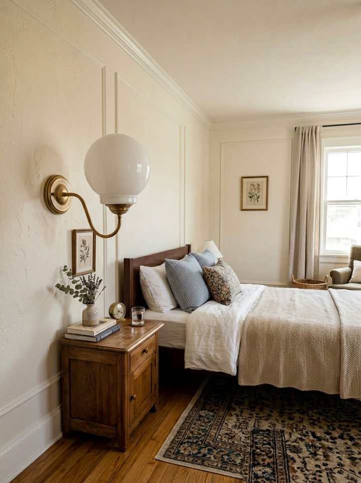 Milk Glass Globe Sconce - 30 bedroom bedside lamps