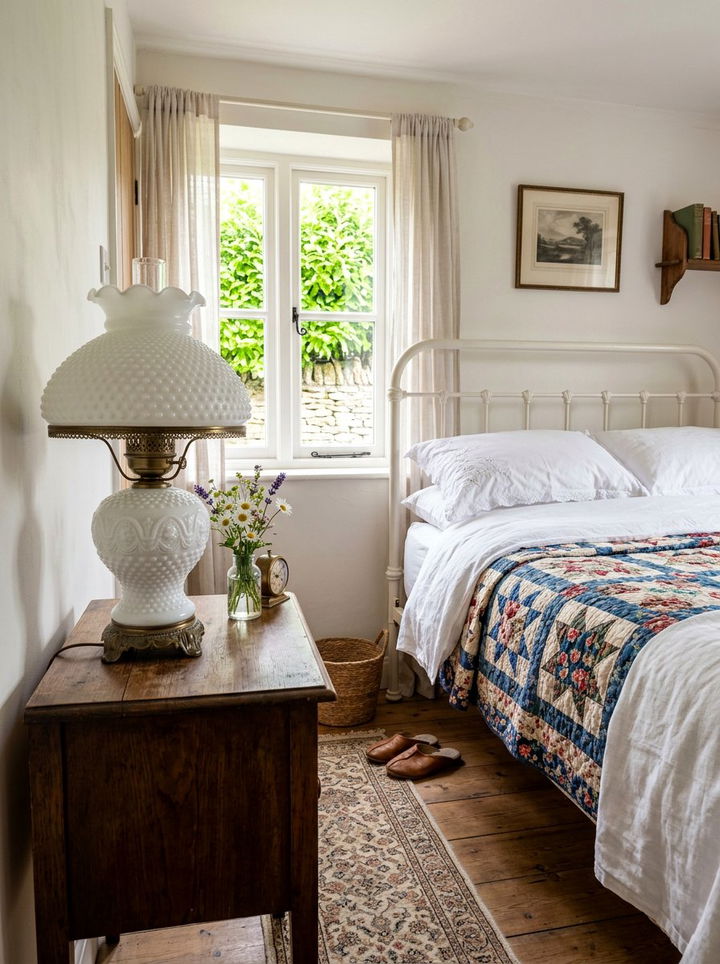 Milk Glass Lamp - 30 bedroom lamps