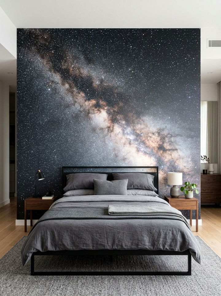 Milky Way Wall Mural - 30 planet bedroom ideas