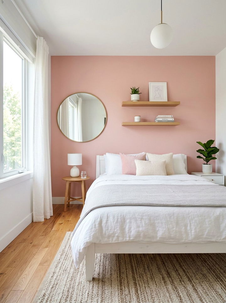 Millennial Pink Accent Wall - 30 millennial pink bedroom ideas