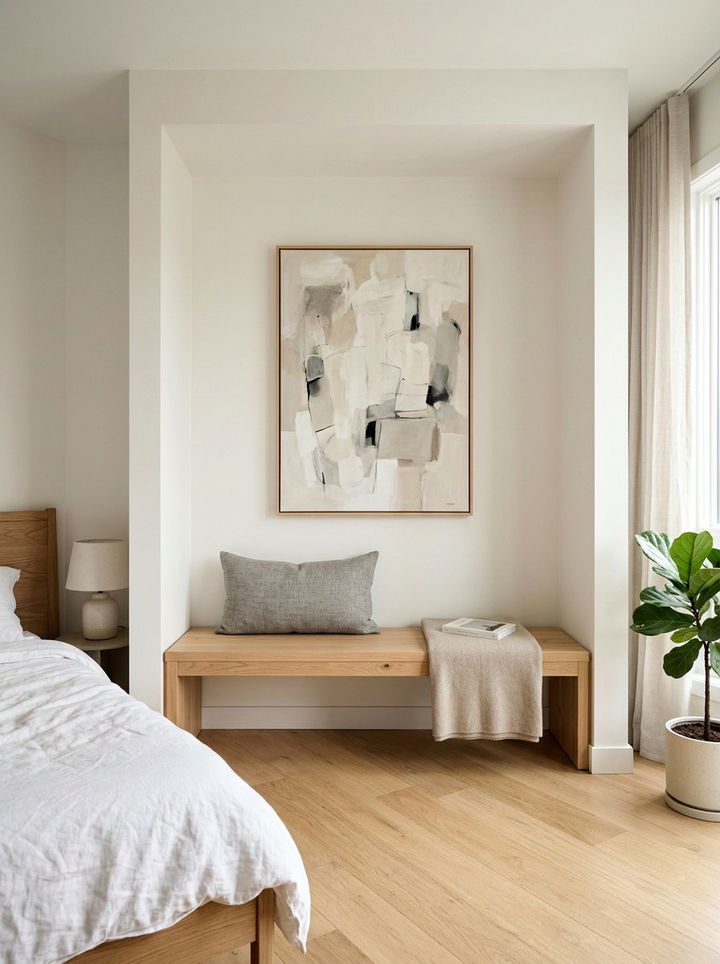 Minimalist Alcove Bench - 30 bedroom alcove ideas