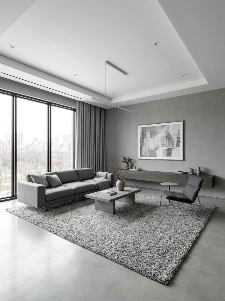 Minimalist All Gray Room - 30 gray bedroom decor ideas