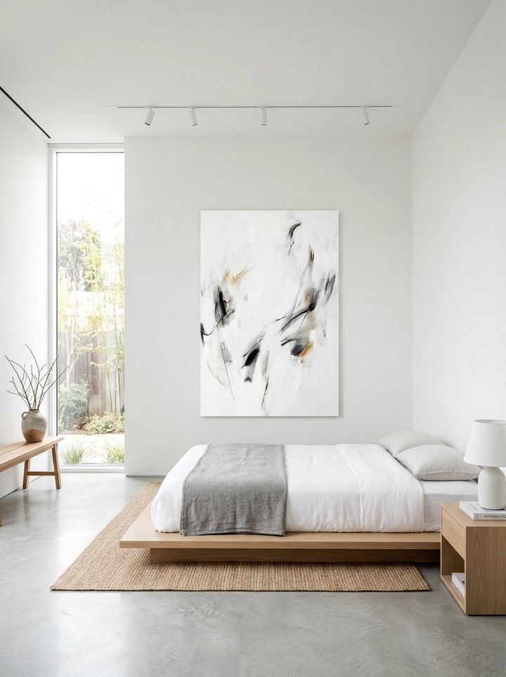 Minimalist Art Display - 30 low ceiling bedroom ideas