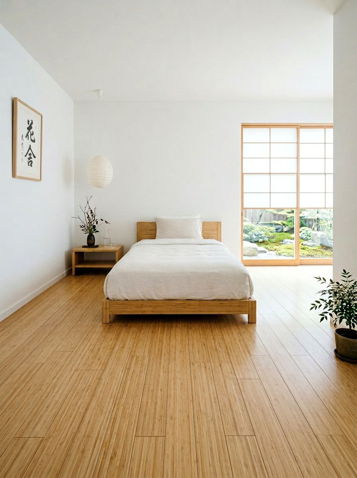 Minimalist Bamboo Bedroom - 30 bedroom bamboo flooring ideas