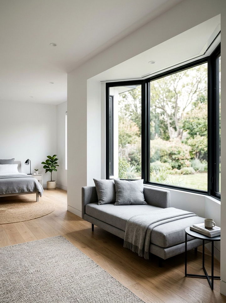 Minimalist Bedroom Bay Window Lounge - 30 bedroom bay window ideas