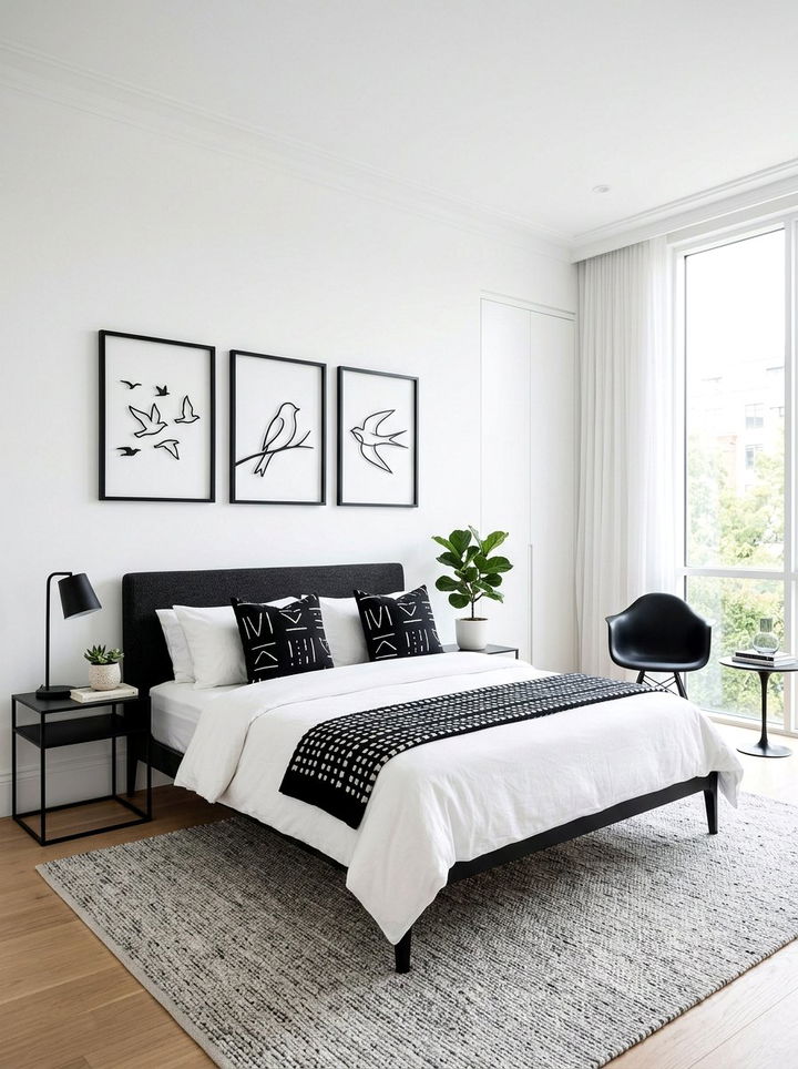 Minimalist Bird Silhouette Art - 30 bird bedroom ideas