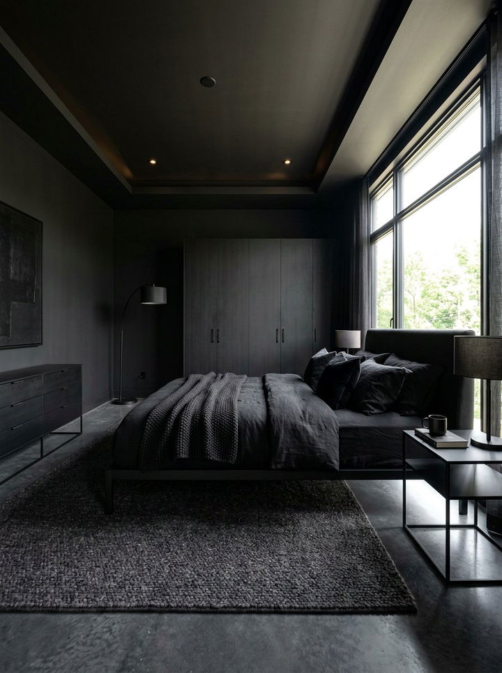 Minimalist Black Bedroom - 30 dramatic bedroom ideas